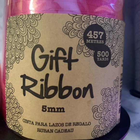 2 rolls of ribbon pink & silver sparkles 🎗New🎀 - Picture 3 of 4